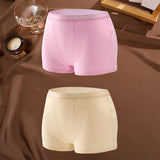 FINETOO 2Pcs/Set Low Waist Women's Underwear Cotton Boxer Plus Size Short Pants For Lady Sexy High Stretch Underwear S-XXL Brief