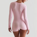 Casual Long Sleeve Bodycon Playsuit