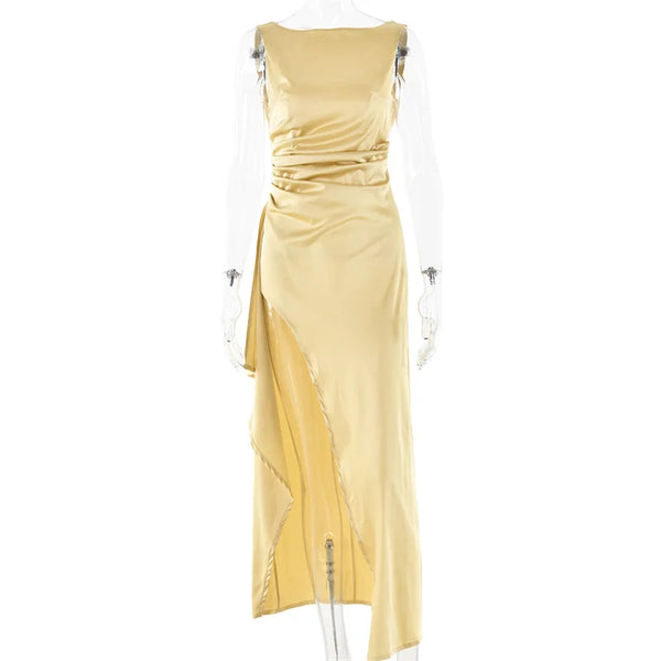 (Backless High Side Split Party Dress)