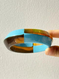 Phatbird Blue Twisted Irregular Square Round Summer Resin Bracelet