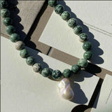 Phatbird Creative Fashion Women Horse Coin Pendant Charm Necklace Handmade Rope Knot Malachite