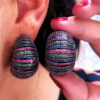 Luxury Multicolor Big Bold Statement Earrings Ring