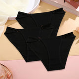 Women Soft Cotton Panties Low Rise Breathable Underwear with Button Design