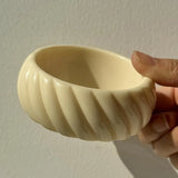 Phatbird Green White Irregular Square Wide Resin Bracelet for Women Autumn