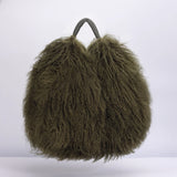 Phatbird Real Mongolia Fur Handbags Women's Lamb Fur Plush Shoulder Bags Soft Fur Hobo Handbag