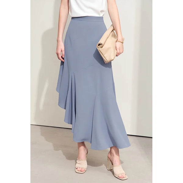 Irregular Hi-Lo Drape Skirt