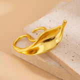 Exaggerated Metal Leaf Shaped Rings