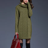 PHATBIRD Plus Size Women Casual Knitted Long Sleeve Winter Dress Sweater