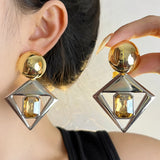 Phatbird Metal cool wind round exaggerated gold and silver earrings