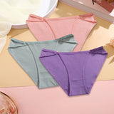 Women Soft Cotton Panties Low Rise Breathable Underwear with Button Design