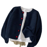 Phatbird Dark Grey Knitted Cardigan Women's Autumn/Winter Vintage