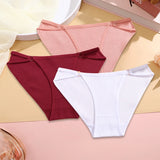 Women Soft Cotton Panties Low Rise Breathable Underwear with Button Design