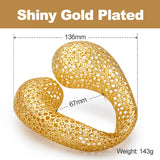 Phatbird Large Arc Gold Color Bracelet Women Hollow Bracelets Brass Fashion Jewelry