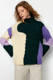 Phatbird Colour Blocked Turtleneck Sweater