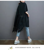 Asymmetry Lace Back Oversize Shirt