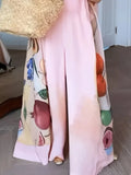 Phatbird New Summer Sleeveless Wide Leg Jumpsuits for Women Fashion Elegant Fruit Printed Urban Casual Going Out Outfits