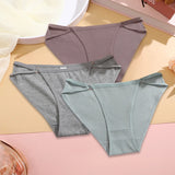 Women Soft Cotton Panties Low Rise Breathable Underwear with Button Design