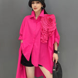 Oversize Hi-Lo Statement Loose Fit Shirt