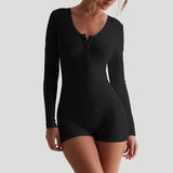 Casual Long Sleeve Bodycon Playsuit
