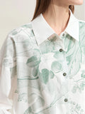 Spring Collection Cotton Blend Print Shirt