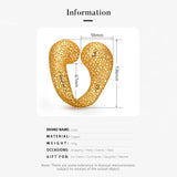Phatbird Large Arc Gold Color Bracelet Women Hollow Bracelets Brass Fashion Jewelry