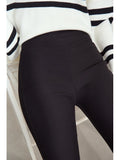 Flared Leggings for Women Embroidered Fleece Slimming