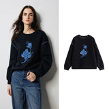 Phatbird Applique Flower Embroidered Sweatshirt