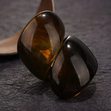 Phatbird  Brown Coffee Irregular Acrylic Resin Chunky Bangles for Women Goth Geometric