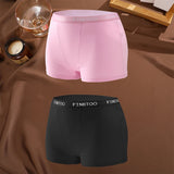 FINETOO 2Pcs/Set Low Waist Women's Underwear Cotton Boxer Plus Size Short Pants For Lady Sexy High Stretch Underwear S-XXL Brief