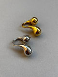 Chunky Metal Double Water Drop Brass Open Ring
