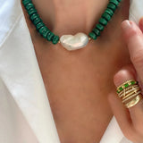 Phatbird Creative Fashion Women Horse Coin Pendant Charm Necklace Handmade Rope Knot Malachite