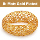 Phatbird 18k Gold Plated Bracelet Luxury Women Big Round Grid Bracelets Brass Fashion Jewelry Banquet Party