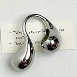 Chunky Metal Double Water Drop Brass Open Ring