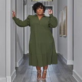 Vintage SwingCurve Long Shirt Dress