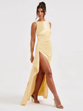 (Backless High Side Split Party Dress)