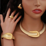 Phatbird New Exaggerate Jewelry Set Dubai Gold Color Large Necklace Bangle