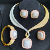 4-Pieces Square Statement Jewellery set