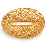 Phatbird 18k Gold Plated Bracelet Luxury Women Big Round Grid Bracelets Brass Fashion Jewelry Banquet Party
