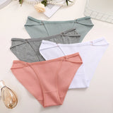 Women Soft Cotton Panties Low Rise Breathable Underwear with Button Design