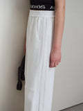 Mixed Blend Wide Leg Trousers with pockets and Elastic waist
