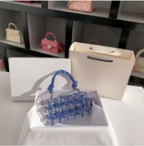 Blue Phatbird Hard case perspex bag/clutch.