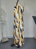 Print Long Sleeveless Dress