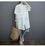 Asymmetry Lace Back Oversize Shirt