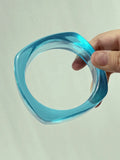 Phatbird Blue Twisted Irregular Square Round Summer Resin Bracelet