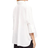 Phatbird Women's T-shirt 2025 New White Cotton Top 3/4 Sleeves Simple