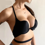Multi Backless Plunge Half Cup Push Up Bras