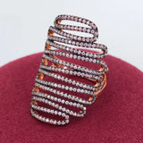 Phatbird Trendy Stacks Charm Statement Ring for Women  Cubic Zircon Finger Rings