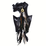 Phatbird  Fashion Feather Long Earrings Hollow out Alloy Turquoise Earrings 3D Metal Earrings