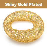 Phatbird 18k Gold Plated Bracelet Luxury Women Big Round Grid Bracelets Brass Fashion Jewelry Banquet Party