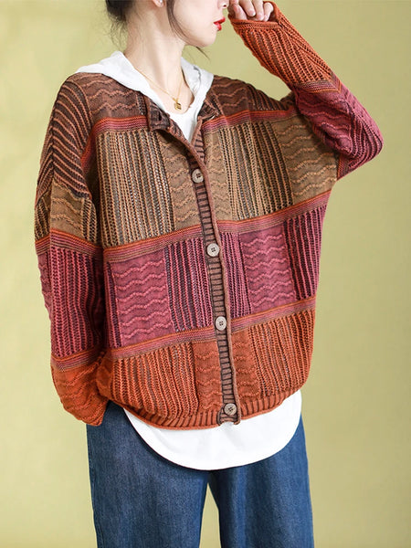 Phatbird Luxe Striped Knit Cardigan